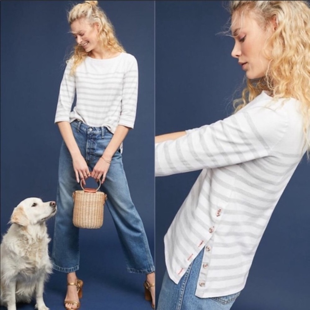 Anthropologie Maeve striped boatneck top